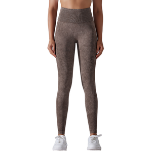 กางเกงออกกำลังกายเอวสูงผ้ายืดหยุ่น ซับเหงื่อ ผลิตจากผ้าสแปนเด็กซ์/ไนลอน สำหรับผู้หญิง รุ่น DTL-CK6635 เหมาะสำหรับโยคะ กีฬา ฟิตเนส วิ่ง และออกกำลังกาย - Product Image 1