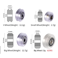 Poulie de guidage en plastique POM CNC avec roulement pour profilé en aluminium V-Slot, grande et petite roue, pour imprimante 3D Ender3 V2Hot