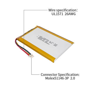 UFX606090 <span class=keywords><strong>4000mAh</strong></span> 3.7V แบตเตอรี่สำรองแบบพกพาแบบชาร์จไฟได้ KC UL (TUV) 1642 ROHS UN38.3แบตเตอรี่โพลีเมอร์ราคาโรงงาน - Product Image 6