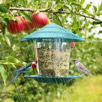 Mangeoire à oiseaux QbellPet anti-écureuil, boîte ronde en plastique, gamelles et mangeoires pour animaux de compagnie, mangeoire en plastique pour petits oiseaux