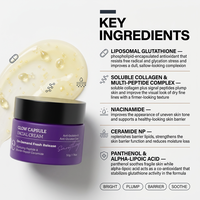 Crème Visage Hydratante et Repulpante Private Label AGE-R Glutathione Glow Capsule avec Collagène Peptide Apaisant et Éclatant