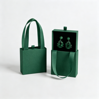 Boîte à bijoux portable en gros avec tiroir, personnalisable avec logo, pour colliers, bagues, boucles d'oreilles, boîte d'emballage carrée pour accessoires
