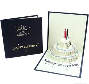 <span class=keywords><strong>Carte</strong></span> de vœux pliante 3D personnalisée avec motif de gâteau, papillon, invitation d'<span class=keywords><strong>anniversaire</strong></span>, <span class=keywords><strong>carte</strong></span> de célébration, impression numérique blanche - Product Image 4