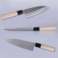 Couteau Deba traditionnel japonais de 6 pouces en acier allemand avec manche en bois, lame à simple tranchant