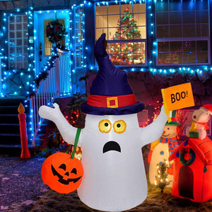 Decorazione di Halloween all'aperto fantasma gonfiabile con luci a LED a grandezza naturale per feste - Product Image 3