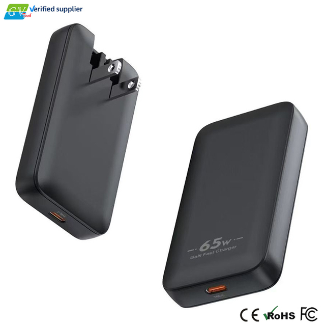 Slim 65W GAN USB Type C PD Fast Wall Charger Laptop Portable Phone Power Adapter Foldable Plug Eco-Friendly 3-Port LED Light
