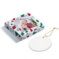 Ornements de Noël ronds en céramique vierges pour sublimation, 7,3 cm, 3 mm, à imprimer soi-même, pendentifs à suspendre pour sapin de Noël, décoration de fête et de maison