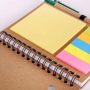 Custom Logo Kraft Paper Notepad Memo <b>Pad</b> Sticky Notes Organizer Spiral Bound <b>Notebook</b> with Ballpoint Pen - Product Image 6