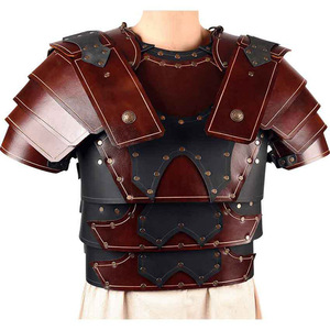 Steampunk PU cuir cuirasse gothique gilet Cuirass médiéval Viking chevalier <span class=keywords><strong>Cosplay</strong></span> Costume gladiateur épaule poitrine - Product Image 1