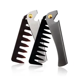<span class=keywords><strong>Peigne</strong></span> à moustache professionnel pour homme, <span class=keywords><strong>peigne</strong></span> à <span class=keywords><strong>barbe</strong></span> pliable à dents larges pour un transport facile - Product Image 1