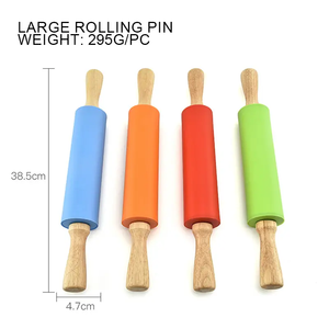 Rouleau à pâtisserie antiadhésif en bois de hêtre et <span class=keywords><strong>silicone</strong></span>, vente directe du fabricant, idéal <span class=keywords><strong>pour</strong></span> la pâtisserie et les arts culinaires - Product Image 4