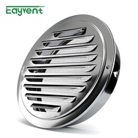 Grille d'évacuation d'air ronde en acier inoxydable SS304 pour mur extérieur, 100 mm, étanche, à persiennes, pour cuisine et salle de bain