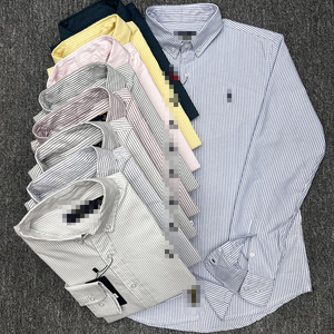 Camicia da Uomo RL Lafu, Business Casual, a Righe, Oxford, Monopetto, <span class=keywords><strong>in</strong></span> Misto Cotone, Maniche Lunghe, Colletto Rovesciato, con Ricamo - Product Image 1