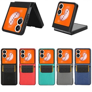 สำหรับเคสโทรศัพท์แบบพับได้ ดีไซน์ภาพวาดสีน้ำมัน หนังเทียม กันกระแทก มีหลายสีให้เลือก - Product Image 3
