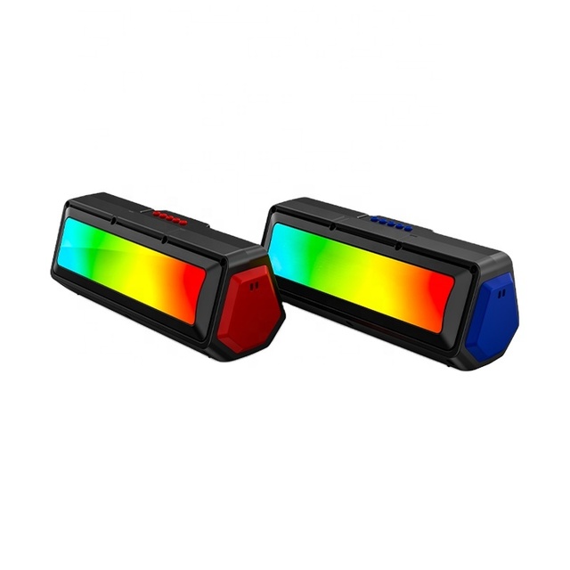 SING-E ZQS3208 Computer Speakers PC Speakers Colorful RGB Lights with Switch Button Surround Sound Portable Computer Sound Bar