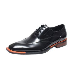 Dernier modèle sur mesure, décontracté, professionnel, durable, léger, à semelle épaisse, à talon haut, en cuir véritable brillant, tendance, pour homme, automne - Product Image 2