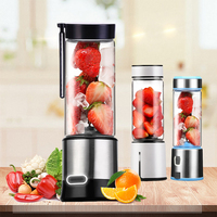 Haute Qualité Rechargeable Petit Usb Sans Fil Électrique Mini Rechargeable 6 Lames Personnel Portable Fruit Juicer Blender Mixer Cup