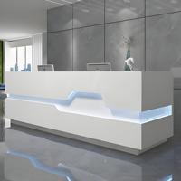 Stand d'exposition pour zone de réception en panneau de fibres à densité moyenne, style moderne minimaliste personnalisé, pour immeuble de bureaux, hôtel, centre commercial