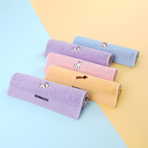 Toallas para bebé Kim Ryan de 25x50 cm, diseño de cachorro bordado en algodón puro para bebés - Product Image 1