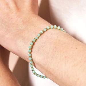 Bracelets en cristal de quartz facetté en verre rond, élastiques, perles, bijoux personnalisés avec pierre de naissance pour femmes et hommes, vente en gros - Product Image 6