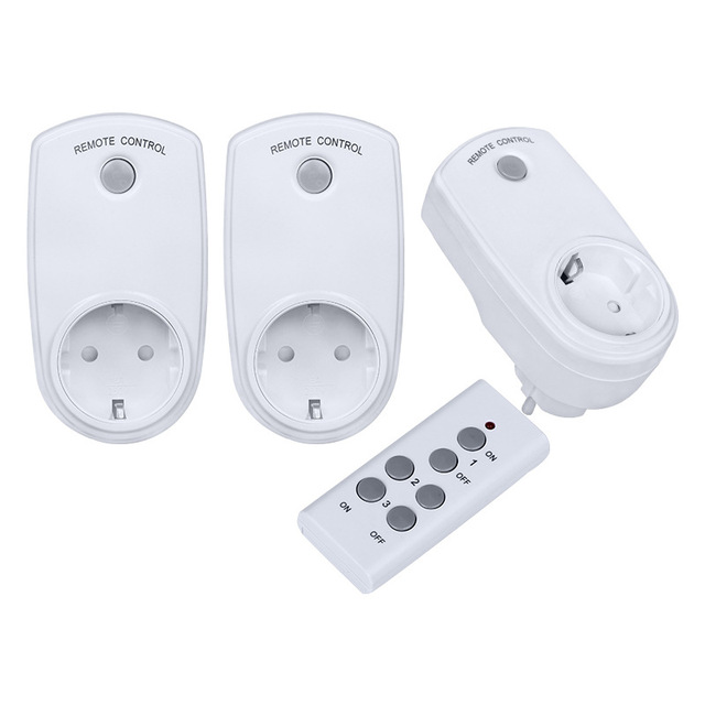 10A Wireless Smart Home Remote Control Power Outlet Plug Remote Control 1 to 3 Multi Power Socket