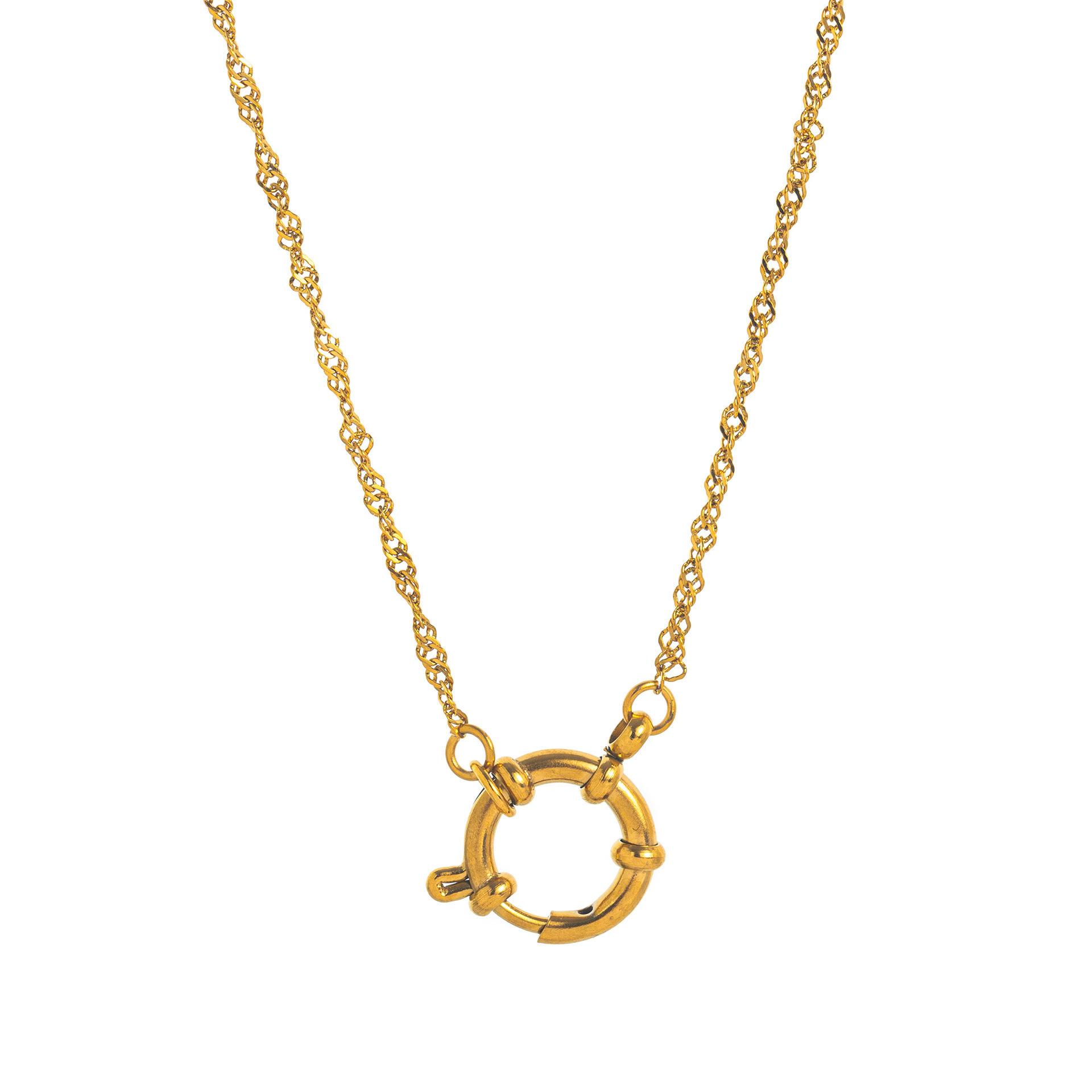 Anello vivo con catena a onde d'acqua da 45 5 cm/2 mm