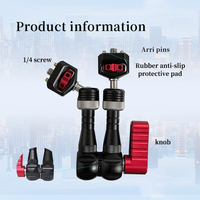 Bras articulé magique 7'' à friction réglable avec support griffe porte-accessoire, compatible vis trépied 1/4'', en alliage d'aluminium découpé CNC pour appareil photo reflex numérique