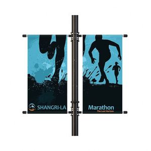 Manufacturer's Heavy-Duty Street Pole Flag Eco-Friendly Weatherproof Lamp Post <b>Banner</b> for Outdoor Business Advertising - Product Image 3