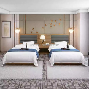 3 Star Hotel Bedroom Furniture <b>Set</b> Customize Low Cost <b>Single</b> Doule Queen King Size Wooden <b>Bed</b> Frame With Headboard & Nightstands - Product Image 4