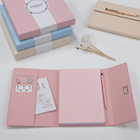Carnet personnalisé en cuir PU pour filles, journal mignon rose et bleu A5, agenda 2025, carnet rechargeable, ensemble cadeau avec stylo