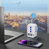 Adaptateur de voyage italien pour le Royaume-Uni, multiprise avec 3 prises CA, 3 ports USB, 1 port Type-C, en cuivre, 13A, résistant aux manipulations, boîtier ignifuge