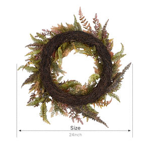 Couronne de Noël artificielle moderne et écologique personnalisée à bas prix pour porte d'entrée, couronne d'automne artificielle - Product Image 2