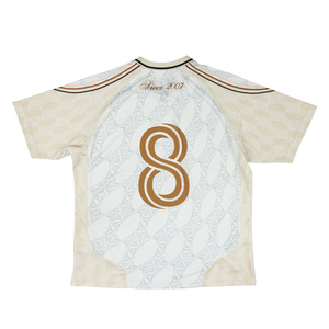 Camiseta de fútbol vintage personalizada con cuello en V, a <span class=keywords><strong>rayas</strong></span> azules <span class=keywords><strong>y</strong></span> blancas, camiseta de fútbol extragrande para hombre, de alta calidad - Product Image 2