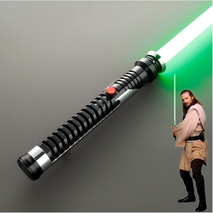 Sabre laser LED Qui-Gon Jinn FX Jedi Master avec lame verte et effet <span class=keywords><strong>clignotant</strong></span>, jouet pour enfants, bâton lumineux Phantom Menace - Product Image 1