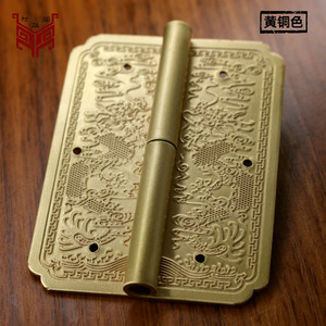 Bisagra de latón antiguo estilo chino para puerta de armario, montaje en superficie, diseño de dragón tallado Ming Qing, para armario, estantería, muebles - Product Image 3