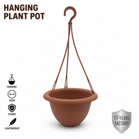 Pot de fleurs suspendu en terre cuite PP Yunuoxi 26 cm, pot de plante en plastique épaissi avec crochet, vente en gros d'usine