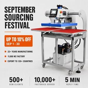 Hydraulic Double Station Heat Press Machine 38x38 40x50 40x60 | Auto-Release Sublimation DTF Transfer | 110V 220V