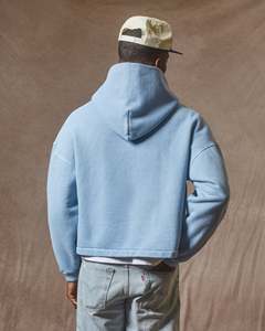 Fabricant de patchs avec logo personnalisé Sun Faded Washed Heavyweight Oversized Eco Friendly Organic Cotton Fleece Hoodies pour hommes - Product Image 3