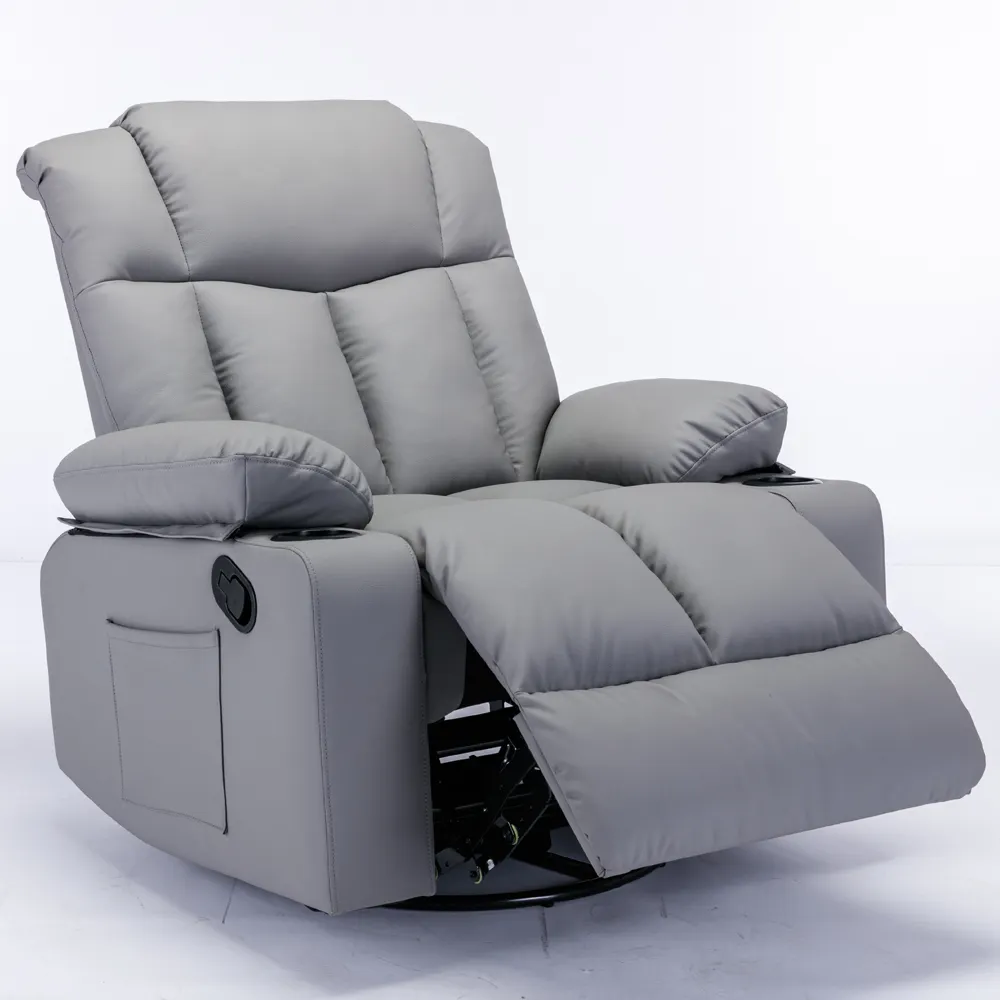 เก้าอี้โซฟาปรับนอนสไตล์ยุโรปพร้อมที่วางแก้วสำหรับห้องนั่งเล่น