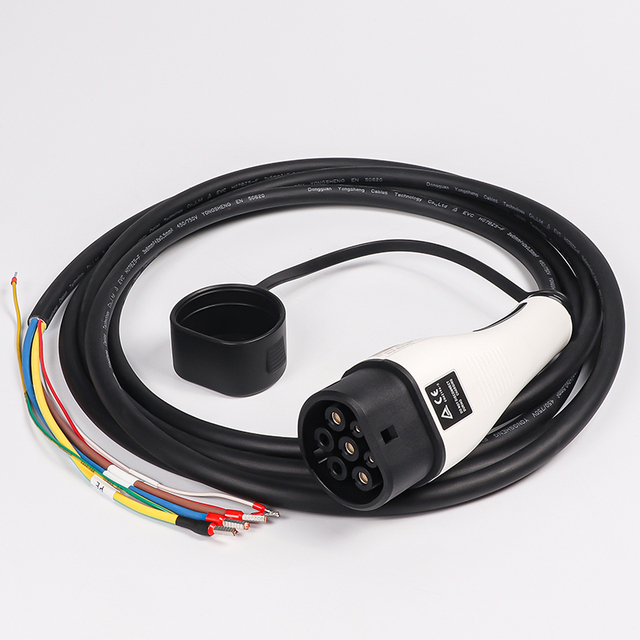 ETEC EKEP3-T2-32 IEC 62196-2 Type 2 Female Charging Single Plug 32A 400V 22KW Three Phase Connector 5 Meters Electric Vehicles