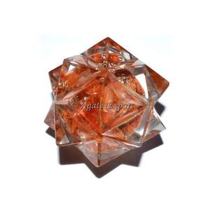 Colgante orgonita Merkaba estrella venta al por mayor: cornalina 20 punto colgante orgonita estrella - Product Image 1