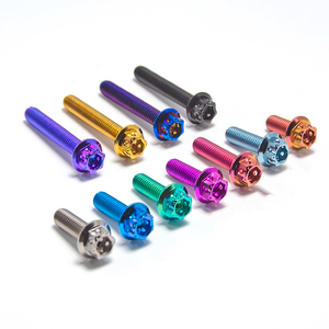 Vis hexagonale en acier inoxydable M6 à bride creuse modifiée pour moto, en titane brûlé - Product Image 1