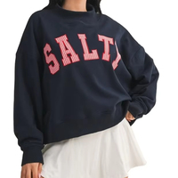 Sweat à capuche surdimensionné en coton pour femme, brodé sur mesure, col rond, tricoté, design de créateur, ensemble unisexe, personnalisation avec logo
