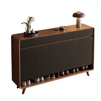 Meuble à chaussures en bois pour entrée et couloir, design multi-niveaux, style moderne et simple, rangement domestique multifonctionnel