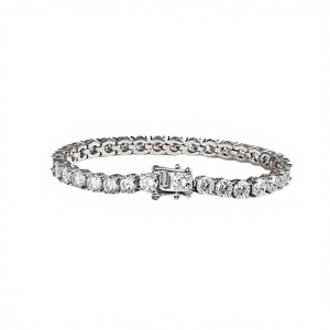 Wholesale Price Hiphop 925 Sterling <b>Silver</b> White Gold Plated GRA Certified VVS Moissanite Tennis <b>Bracelet</b> - Product Image 2