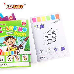 <span class=keywords><strong>Livre</strong></span> de coloriage à l'<span class=keywords><strong>aquarelle</strong></span> Keybaby 4 thèmes, simple et <span class=keywords><strong>facile</strong></span>, sur le thème des animaux et des fruits, peinture aux couleurs vives, sûr, avec pinceaux, pour les enfants de 3 ans et plus - Product Image 1