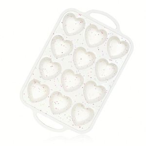 12 Cavity Nonstick Silicone Heart <b>Muffin</b> Pan with Metal Frame, Heat Resistant Cupcake Baking Mold & Dishwasher Safe <b>Muffin</b> <b>Tin</b> - Product Image 3