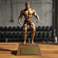 Trophée en résine de haute qualité en gros avec design 3D pour récompenses de championnats, décorations souvenirs, trophée de musculation en résine personnalisé