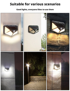 Lampes de camping en gros, lampes solaires murales étanches à détecteur de mouvement, alimentées par l'énergie solaire, pour la décoration de jardin - Product Image 3