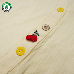 Ensembles de pyjamas pour femmes à manches longues 100% coton biologique personnalisés, ensembles de pyjamas de vêtements de nuit à boutons écologiques pour dames - Product Image 4